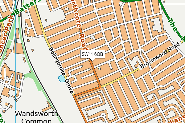 SW11 6QB map - OS VectorMap District (Ordnance Survey) SW11 6QB map - OS VectorMap District (Ordnance Survey)