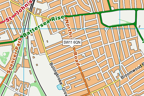 SW11 6QN map - OS VectorMap District (Ordnance Survey) SW11 6QN map - OS VectorMap District (Ordnance Survey)