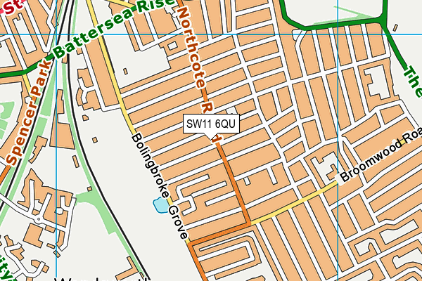 SW11 6QU map - OS VectorMap District (Ordnance Survey) SW11 6QU map - OS VectorMap District (Ordnance Survey)