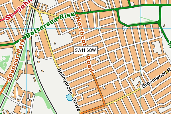SW11 6QW map - OS VectorMap District (Ordnance Survey) SW11 6QW map - OS VectorMap District (Ordnance Survey)