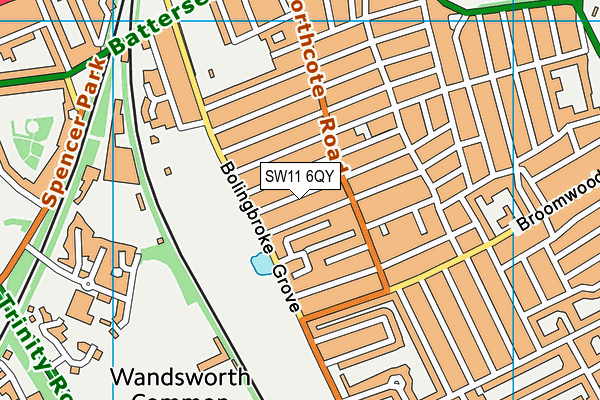 SW11 6QY map - OS VectorMap District (Ordnance Survey) SW11 6QY map - OS VectorMap District (Ordnance Survey)