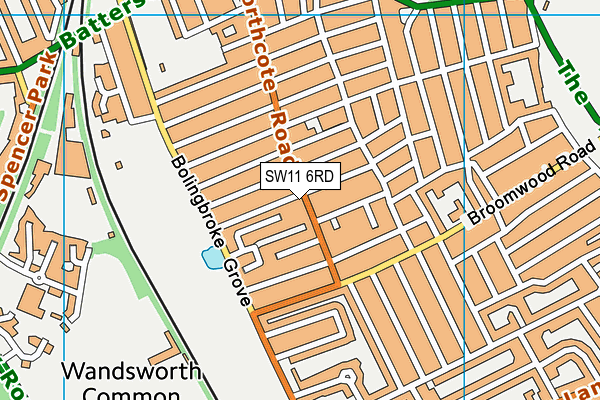 SW11 6RD map - OS VectorMap District (Ordnance Survey) SW11 6RD map - OS VectorMap District (Ordnance Survey)