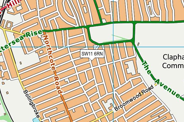SW11 6RN map - OS VectorMap District (Ordnance Survey) SW11 6RN map - OS VectorMap District (Ordnance Survey)