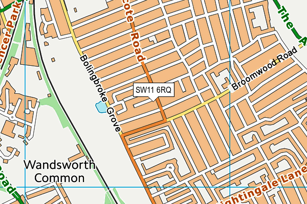 SW11 6RQ map - OS VectorMap District (Ordnance Survey) SW11 6RQ map - OS VectorMap District (Ordnance Survey)