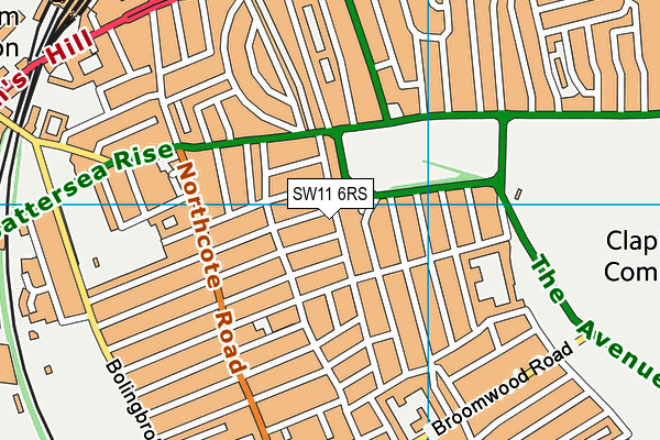 SW11 6RS map - OS VectorMap District (Ordnance Survey) SW11 6RS map - OS VectorMap District (Ordnance Survey)