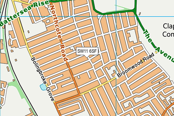 SW11 6SF map - OS VectorMap District (Ordnance Survey) SW11 6SF map - OS VectorMap District (Ordnance Survey)