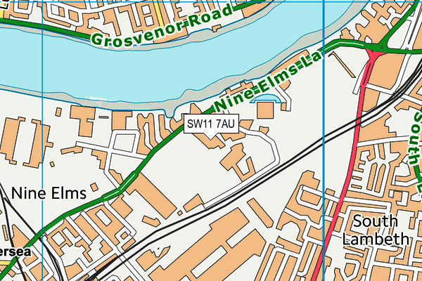 SW11 7AU map - OS VectorMap District (Ordnance Survey) SW11 7AU map - OS VectorMap District (Ordnance Survey)