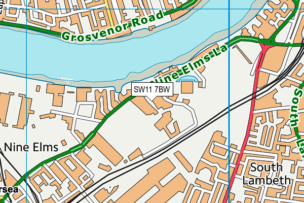 SW11 7BW map - OS VectorMap District (Ordnance Survey) SW11 7BW map - OS VectorMap District (Ordnance Survey)