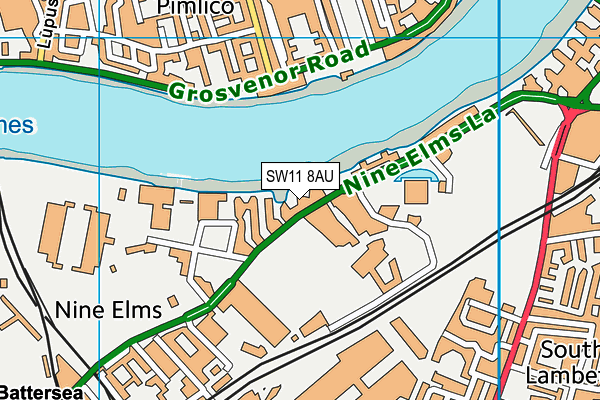 SW11 8AU map - OS VectorMap District (Ordnance Survey) SW11 8AU map - OS VectorMap District (Ordnance Survey)