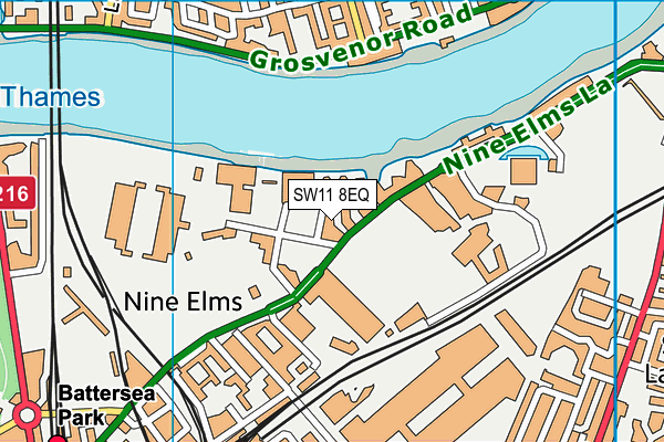 SW11 8EQ map - OS VectorMap District (Ordnance Survey) SW11 8EQ map - OS VectorMap District (Ordnance Survey)