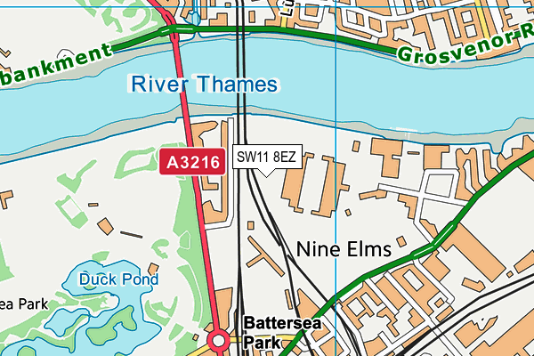 SW11 8EZ map - OS VectorMap District (Ordnance Survey) SW11 8EZ map - OS VectorMap District (Ordnance Survey)