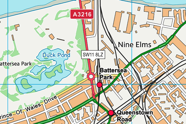 SW11 8LZ map - OS VectorMap District (Ordnance Survey) SW11 8LZ map - OS VectorMap District (Ordnance Survey)