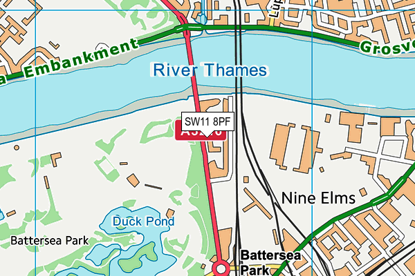 SW11 8PF map - OS VectorMap District (Ordnance Survey) SW11 8PF map - OS VectorMap District (Ordnance Survey)