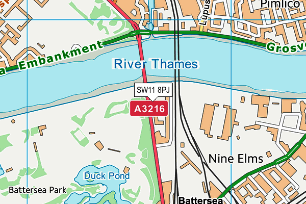 SW11 8PJ map - OS VectorMap District (Ordnance Survey) SW11 8PJ map - OS VectorMap District (Ordnance Survey)
