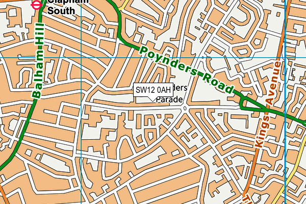SW12 0AH map - OS VectorMap District (Ordnance Survey) SW12 0AH map - OS VectorMap District (Ordnance Survey)