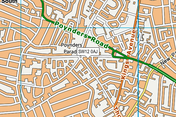 SW12 0AJ map - OS VectorMap District (Ordnance Survey) SW12 0AJ map - OS VectorMap District (Ordnance Survey)