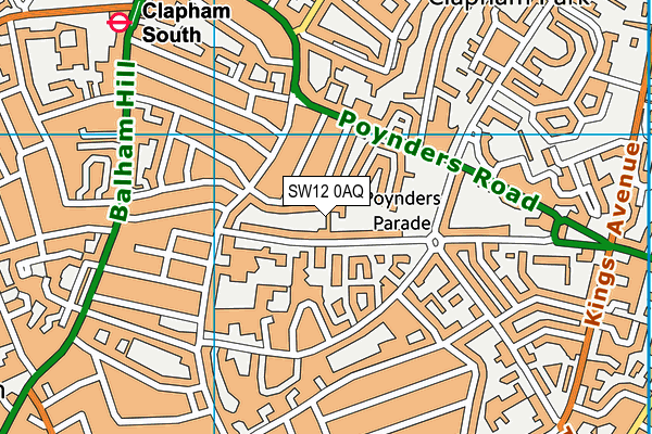 SW12 0AQ map - OS VectorMap District (Ordnance Survey) SW12 0AQ map - OS VectorMap District (Ordnance Survey)