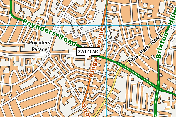 SW12 0AR map - OS VectorMap District (Ordnance Survey) SW12 0AR map - OS VectorMap District (Ordnance Survey)