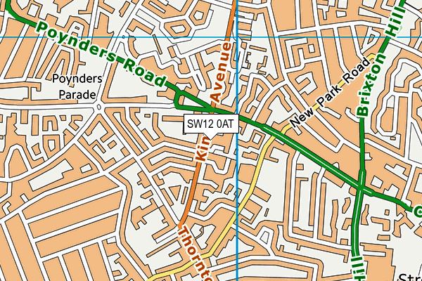 SW12 0AT map - OS VectorMap District (Ordnance Survey) SW12 0AT map - OS VectorMap District (Ordnance Survey)
