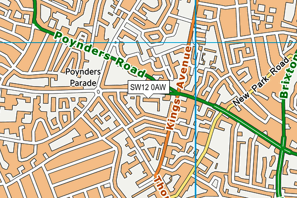 SW12 0AW map - OS VectorMap District (Ordnance Survey) SW12 0AW map - OS VectorMap District (Ordnance Survey)