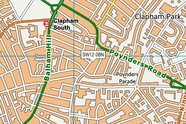 SW12 0BN map - OS VectorMap District (Ordnance Survey) SW12 0BN map - OS VectorMap District (Ordnance Survey)