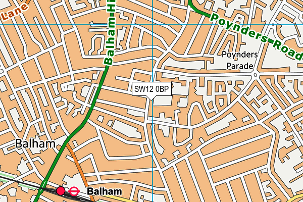 SW12 0BP map - OS VectorMap District (Ordnance Survey) SW12 0BP map - OS VectorMap District (Ordnance Survey)