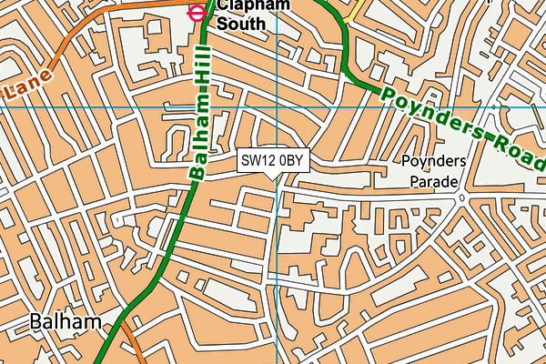 SW12 0BY map - OS VectorMap District (Ordnance Survey) SW12 0BY map - OS VectorMap District (Ordnance Survey)