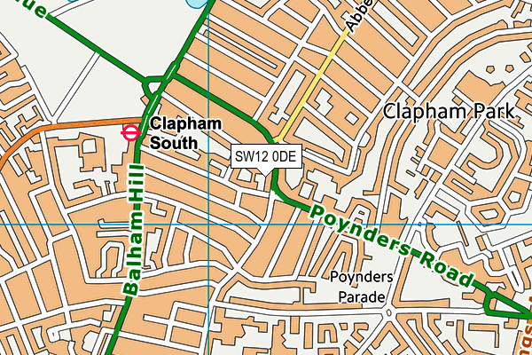 SW12 0DE map - OS VectorMap District (Ordnance Survey) SW12 0DE map - OS VectorMap District (Ordnance Survey)