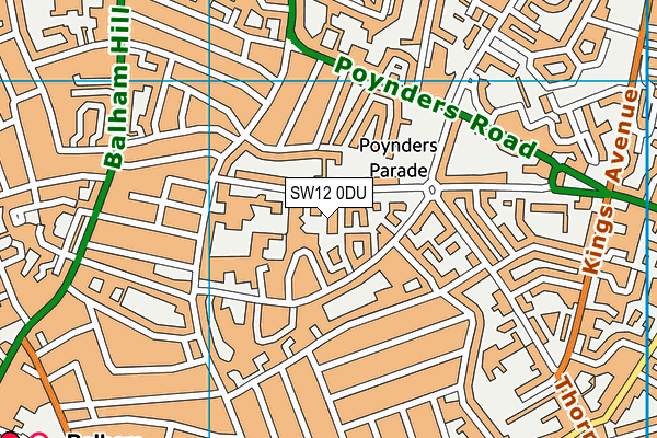 SW12 0DU map - OS VectorMap District (Ordnance Survey) SW12 0DU map - OS VectorMap District (Ordnance Survey)