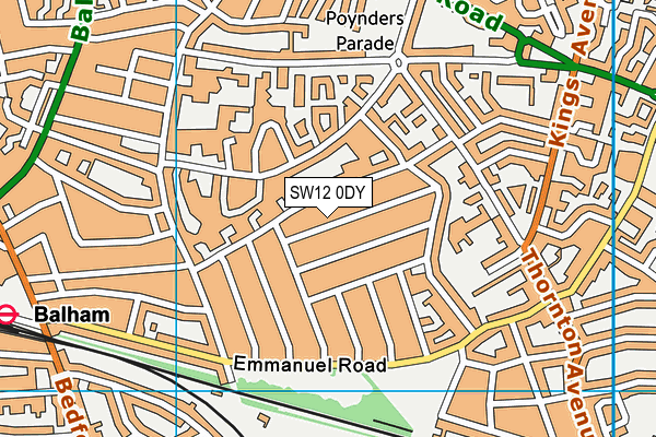 SW12 0DY map - OS VectorMap District (Ordnance Survey) SW12 0DY map - OS VectorMap District (Ordnance Survey)