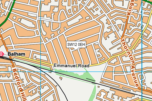 SW12 0EH map - OS VectorMap District (Ordnance Survey)