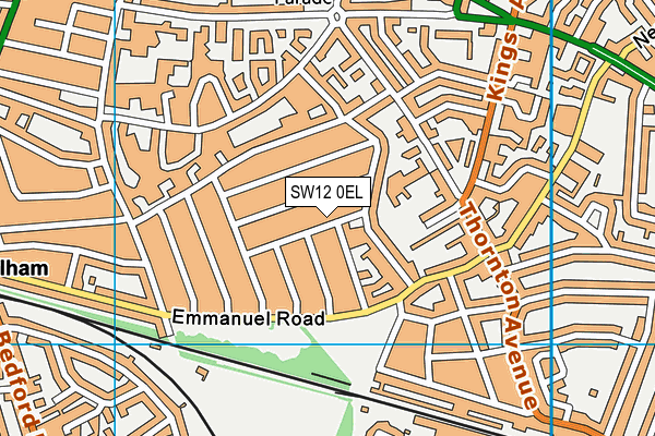 SW12 0EL map - OS VectorMap District (Ordnance Survey) SW12 0EL map - OS VectorMap District (Ordnance Survey)