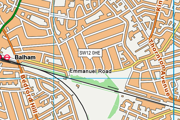 SW12 0HE map - OS VectorMap District (Ordnance Survey) SW12 0HE map - OS VectorMap District (Ordnance Survey)