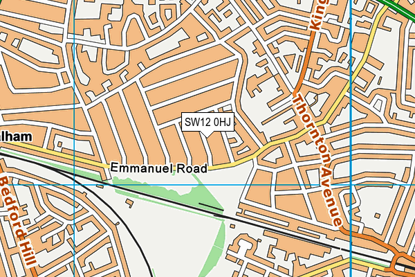 SW12 0HJ map - OS VectorMap District (Ordnance Survey) SW12 0HJ map - OS VectorMap District (Ordnance Survey)