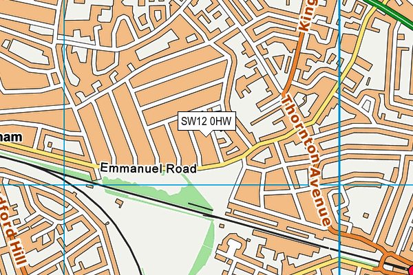SW12 0HW map - OS VectorMap District (Ordnance Survey) SW12 0HW map - OS VectorMap District (Ordnance Survey)