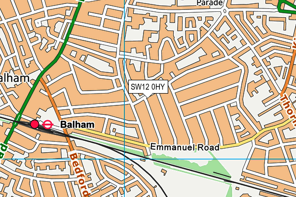 SW12 0HY map - OS VectorMap District (Ordnance Survey) SW12 0HY map - OS VectorMap District (Ordnance Survey)