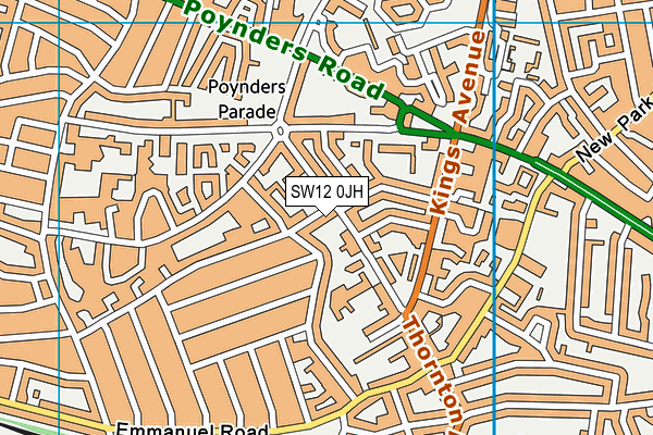 SW12 0JH map - OS VectorMap District (Ordnance Survey) SW12 0JH map - OS VectorMap District (Ordnance Survey)