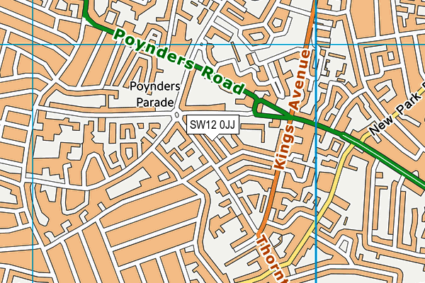 SW12 0JJ map - OS VectorMap District (Ordnance Survey) SW12 0JJ map - OS VectorMap District (Ordnance Survey)