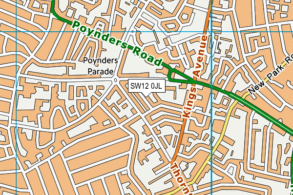 SW12 0JL map - OS VectorMap District (Ordnance Survey) SW12 0JL map - OS VectorMap District (Ordnance Survey)