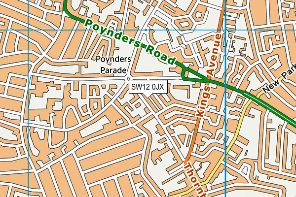 SW12 0JX map - OS VectorMap District (Ordnance Survey) SW12 0JX map - OS VectorMap District (Ordnance Survey)