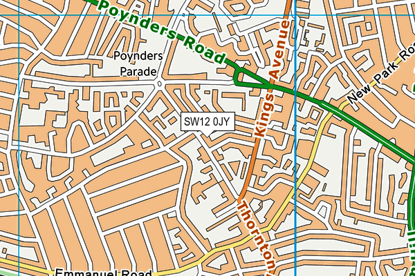 SW12 0JY map - OS VectorMap District (Ordnance Survey) SW12 0JY map - OS VectorMap District (Ordnance Survey)