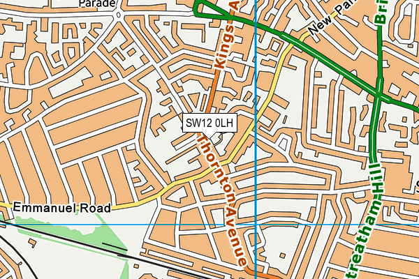 SW12 0LH map - OS VectorMap District (Ordnance Survey) SW12 0LH map - OS VectorMap District (Ordnance Survey)