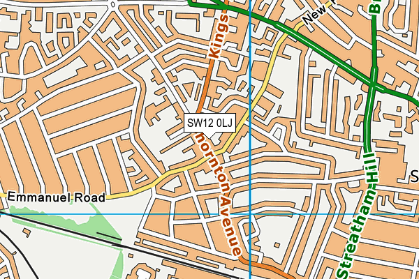 SW12 0LJ map - OS VectorMap District (Ordnance Survey) SW12 0LJ map - OS VectorMap District (Ordnance Survey)