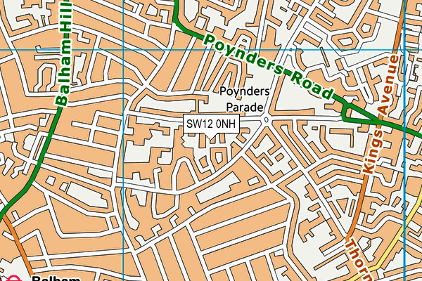 SW12 0NH map - OS VectorMap District (Ordnance Survey) SW12 0NH map - OS VectorMap District (Ordnance Survey)