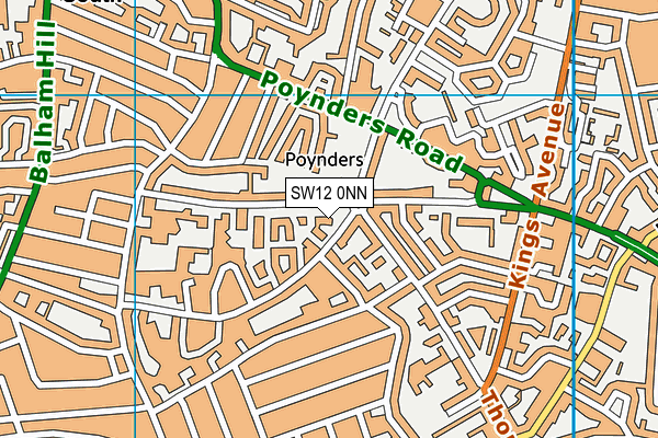 SW12 0NN map - OS VectorMap District (Ordnance Survey) SW12 0NN map - OS VectorMap District (Ordnance Survey)