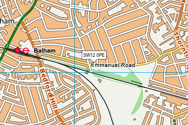 SW12 0PE map - OS VectorMap District (Ordnance Survey) SW12 0PE map - OS VectorMap District (Ordnance Survey)