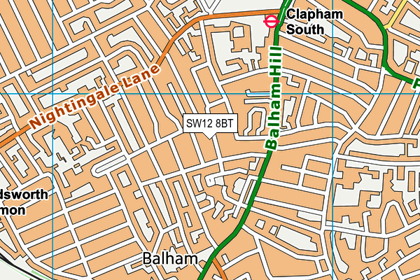 SW12 8BT map - OS VectorMap District (Ordnance Survey) SW12 8BT map - OS VectorMap District (Ordnance Survey)