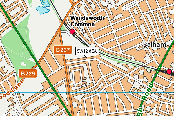 SW12 8EA map - OS VectorMap District (Ordnance Survey) SW12 8EA map - OS VectorMap District (Ordnance Survey)
