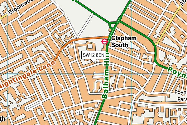 SW12 8EN map - OS VectorMap District (Ordnance Survey) SW12 8EN map - OS VectorMap District (Ordnance Survey)