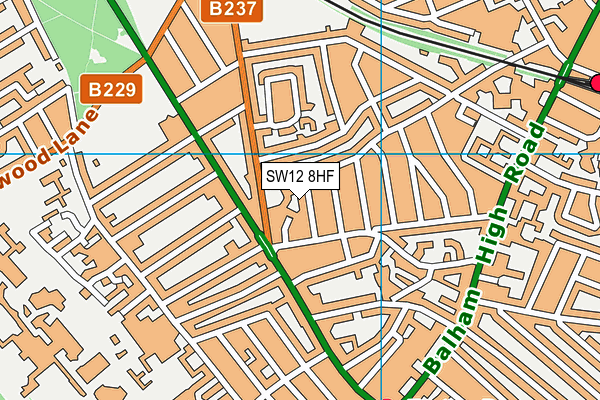 SW12 8HF map - OS VectorMap District (Ordnance Survey) SW12 8HF map - OS VectorMap District (Ordnance Survey)